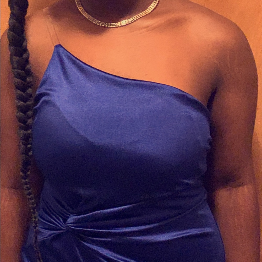 Royal Blue satin maxi dress - Picture 2 of 6